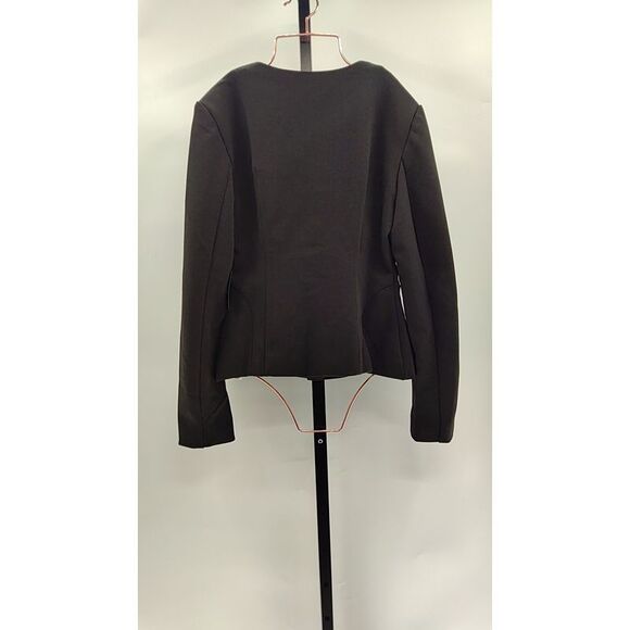 Lulus Women Lynn Rosette Button-Front Blazer Black Sleeved Top S - Picture 3 of 3